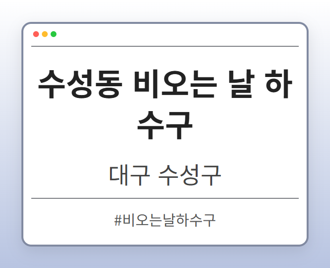 수성동 비오는 날 하수구 - 대구 수성구 수성동 비오는 날 하수구 전문업체