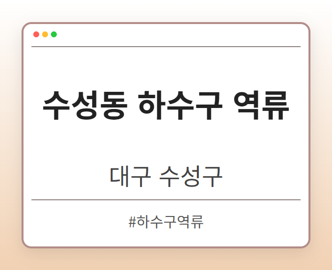 수성동 하수구 역류 - 대구 수성구 수성동 하수구 역류 전문업체